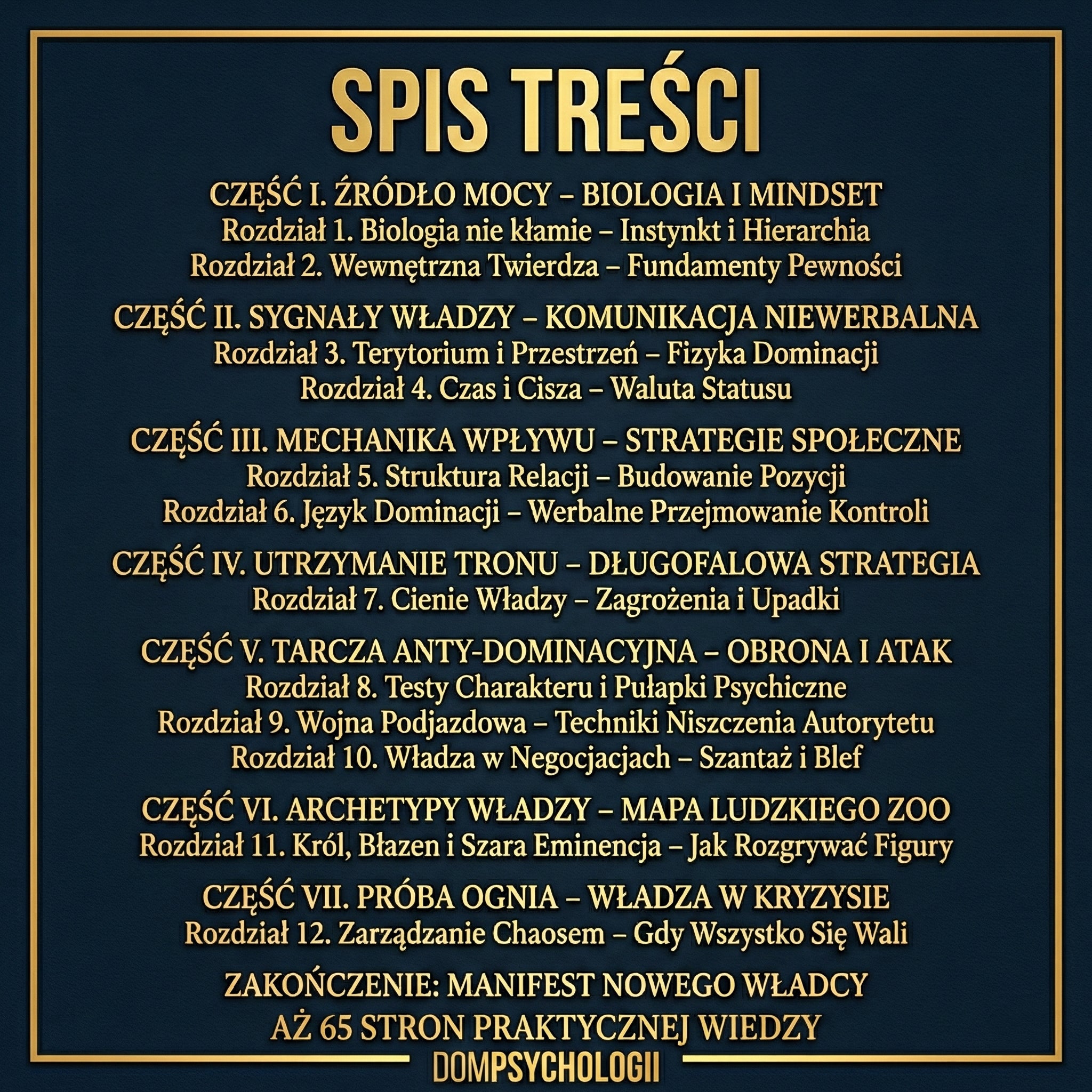 PSYCHOLOGIA WŁADZY I DOMINACJI - UKRYTE MECHANIZMY RELACJI I WYWIERANIA WPŁYWU